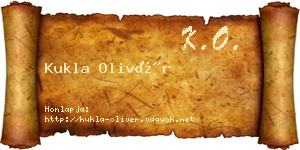 Kukla Olivér névjegykártya