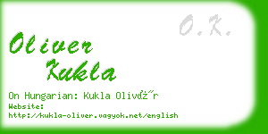 oliver kukla business card